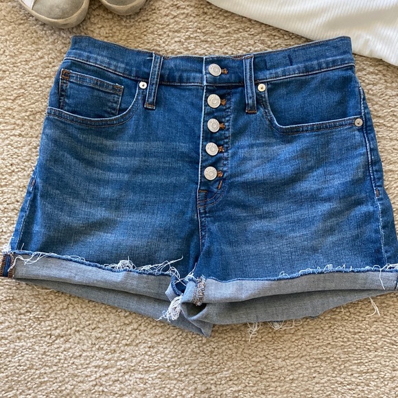 Madewell High Rise Denim Shorts Button Front Edition - Picture 2 of 5